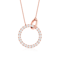 Round Diamond Charm Necklace, Open Circle Diamond Chain Pendant Manufacturer