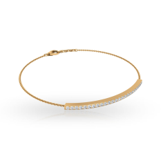 Minimalist Diamond Color Clarity Bar Bracelet, Diamond Chain Bracelet