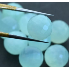 Aquamarine Round Balls Bead Faceted Ball, Aqua Ball, Vander