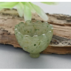 Natural Green Prehnite Flower Carving Loose Gemstone Supplier