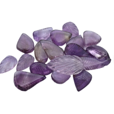 Natural Amethyst Leaf Shape Carved Amethyst Leaf Semi Precious Supplier