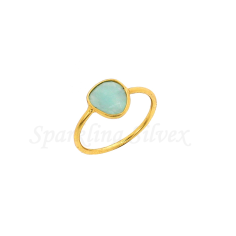 Amazonite Cut Slice Bezel Set Ring In Sterling Silver Gold Plated Manufacturer