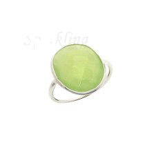 Wholesale Price Prehnite Calcium Natural Gemstone Silver Ring