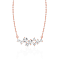 Prong Set Round Diamond Cluster Pendant Unique Bar Bridesmaid Manufacture