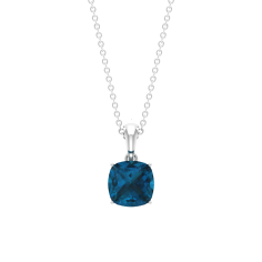 Lab Created London Blue Topaz Solitaire Pendants Manufacture