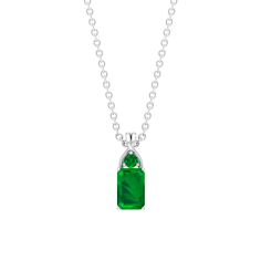 Diffused Lab Created Emerald Solitaire Necklace Modern Pendant  Manufacture