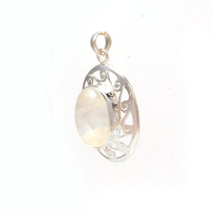 Wholesale  Sterling Silver With Oval Shape Rainbow Moonstone Gemstone