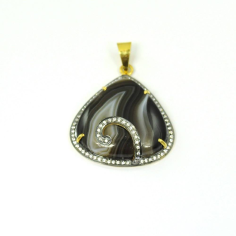 Natural BOTSWANA VICTORIAN Pendant Agate Cabochon Gemstone Pendant Supplier