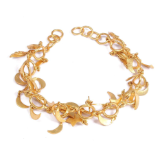 A Moon & Star Charm Jewelry~Gift For Her Jewelry~Moon Chain Bracelet Supplier
