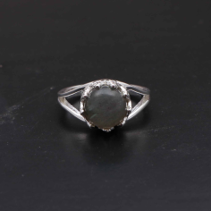 New designer round shape rings silver plated rings labradorite ring Vendor