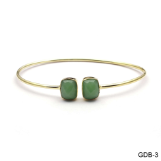 Best selling briolette cut chrysoprase bangle vermeil gold customized  Supplier