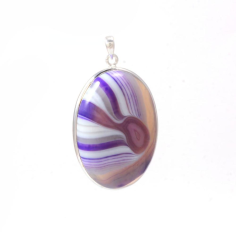 Wholesale Indian Design 925 Sterling Silver Pear Shape Banded Onyx Pendant