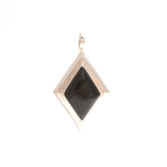 Sterling Silver 925 Diamond Shape Black Onex Stone Pendant Manufacture