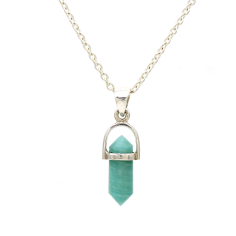 925 Sterling Silver Amazonite Semi Precious Point Style Pendant Vendor