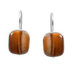 Natural Tigers Eye Beautiful Handmade 925 Sterling Silver Dangle Earring Vender