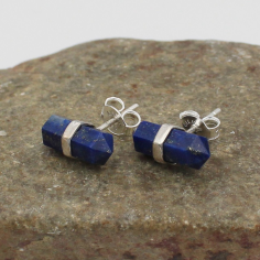 Lapis Lazuli Point Style Silver 925 Studs Earrings supplier