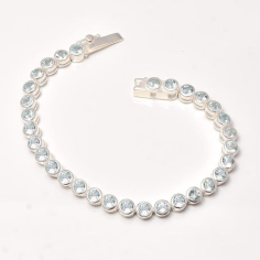 Blue Topaz Stone 925 Sterling Silver Women Bracelet  Manufacturer india