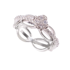 Wholesale White Zirconia Gemstone 925 Sterling Silver Round Ring