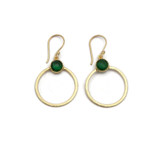 Gemstone green emerald drop earring gold plated personalized  Manufacturer