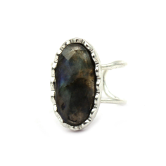 Gemstone Labradorite Silver Plated Oval Shape Handmade Manufacture