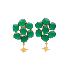 Green Onyx Gemstone Beautiful Stone Earrings Supplier