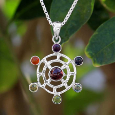 Wholesale Chakra Mandala Pendant With 925 Sterling Silver Jewelry Chakra Pendant