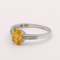 Wholesaler  Yellow Zircon 925 Sterling Silver Delicate Women Ring