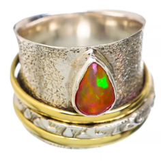 Ethiopian Opal Gemstone Spinner Sterling Silver Jewelry Rings Supplier