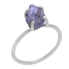 Rough Gemstone Iolite 925 Silver Ring Supplier