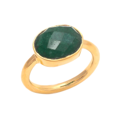 Dyed Emerald 925 Sterling Silver Gemstone Rings Supplier