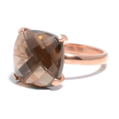 Smoky Topaz Gemstone Gold Plated Stone Rings Supplier