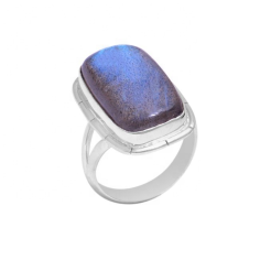 Blue Flash labradorite Sterling Silver Gemstone Ring Supplier