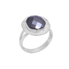 Natural Hematite Rose Cut Designer Sterling Silver Ring  Supplier