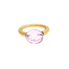 Natural Pink Quartz Ring Round Ring Sterling Silver Ring Gemstone Ring Supplier
