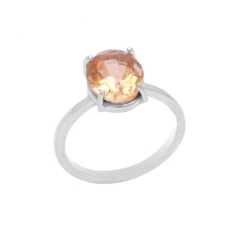 925 Sterling Silver Oval Yellow Citrine Gemstone Ring  Supplier