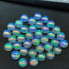 9mm Natural Ethiopian Opal Round Cabochon Loose Wholesale Semi Precious Supplier