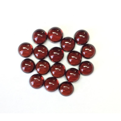 7mm Natural Mozambique Red Garnet Round Flatback Cabochon Gemstone Supplier