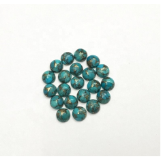 6mm Reconstructed Blue Copper Turquoise Round Cabochon Calibrated  Supplier