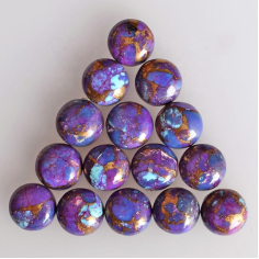 6mm Reconstructed Purple Copper Turquoise Round Cabochon Supplier