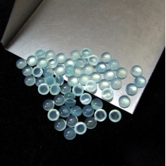 4mm Natural Aqua Chalcedony Round Cabochon Loose Gemstones Supplier