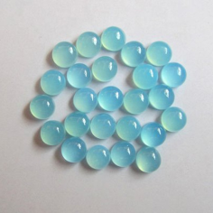 12mm Natural Aqua Chalcedony Round Cabochon Loose Gemstones Supplier