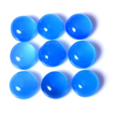 7mm Natural Blue Chalcedony Round Cabochon Loose Gemstones Supplier