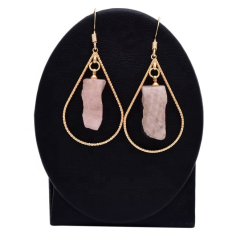 Morganite Rough Gold Vermeil Sterling Silver Drop Dangle Earrings Supplier