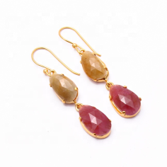 18k Gold Vermeil  Multi Sapphire Gemstone Wholesale Dangle  Supplier