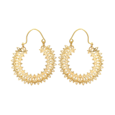 Large gold tone brass earring raw brass ethnic style Earring Exporter