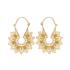 Large gold tone brass earrings boho earrings tribal Indian Earring Exporter