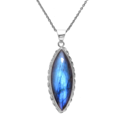 Blue Flash Labradorite Marquise Gemstone Silver Pendant Exporter