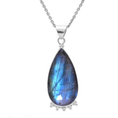 Flash Blue Labradorite Sterling Silver Gemstone Pendant Jewelry Exporter