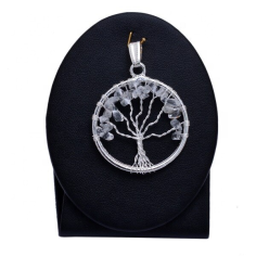 Crystal Quartz Tree of Life Pendant Sterling Silver Wire Wrap Exporter