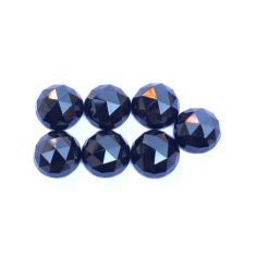 7mm Natural Black Spinel Rose Cut Round Cabochons Loose Gemstones Supplier